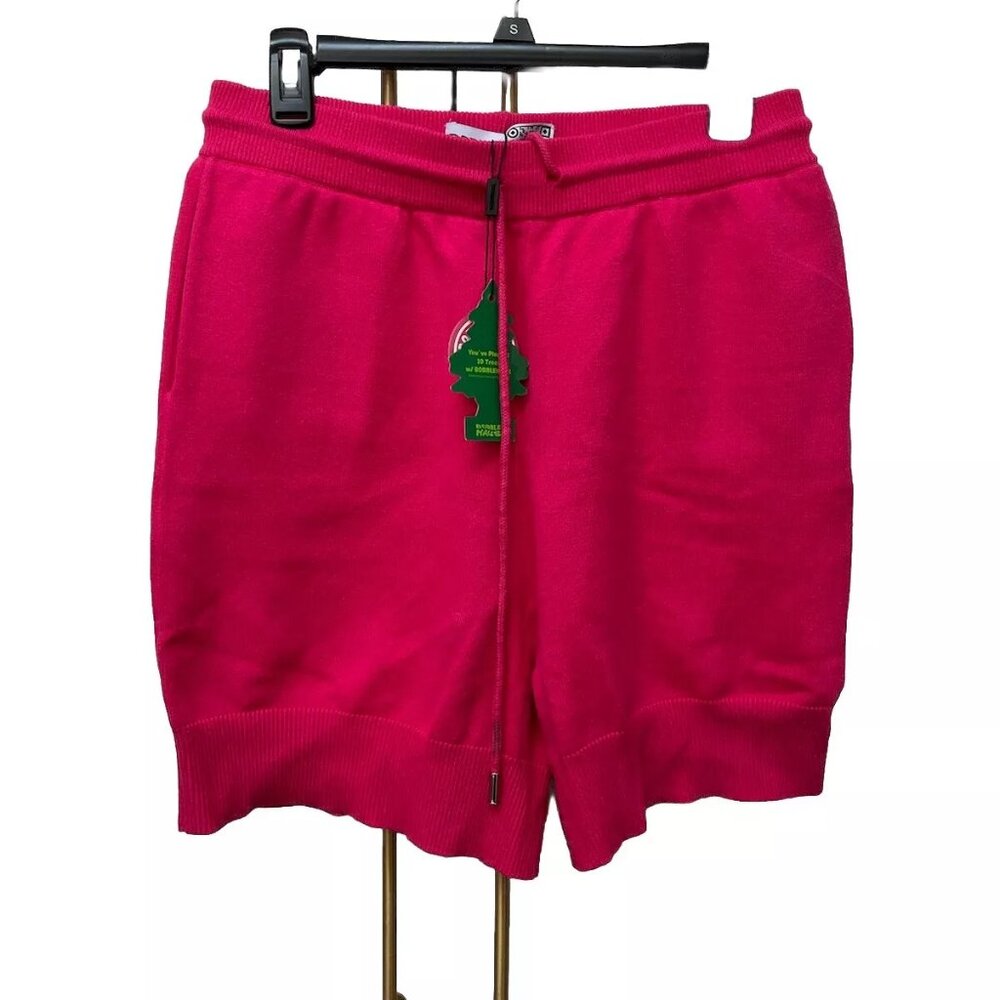 NWT BobbleHaus Pink Knitted Bubble Shorts Drawstring Mens Sz L Deadstock Leisure